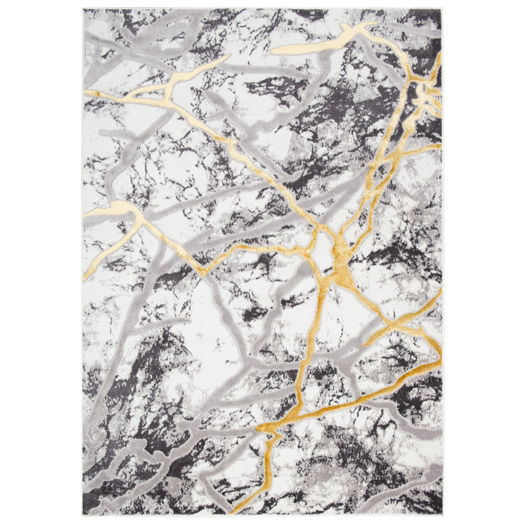 Fairmont Park Barnicle Flatweave Grey/White/Gold Rug Wayfair.co.uk